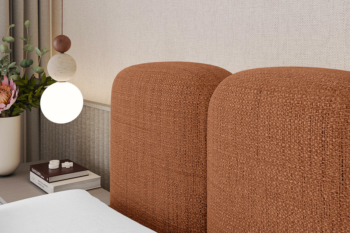 BOXBETT mit Matratze H4 - NINA - 160x200 cm - Apricot - Orange, Holzwerkstoff (160/200cm) - ALTDECOR