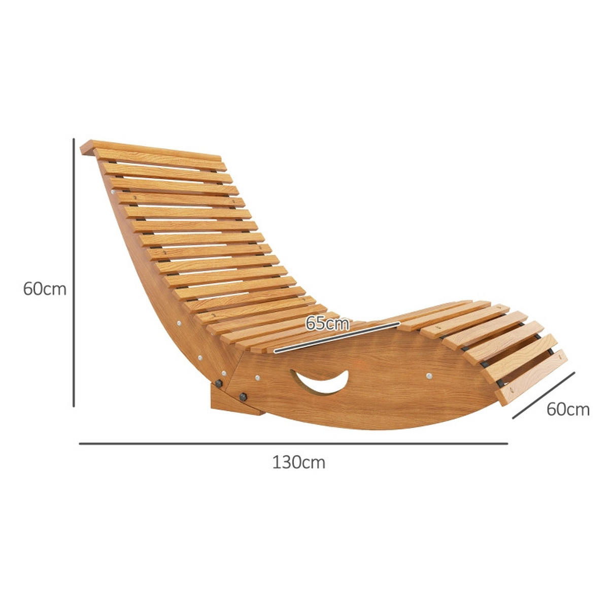 GARTENSCHAUKELSTUHL 130/60/60 cm teak aus Holzwerkstoff mit hoher Lehne - Naturfarben, Holzwerkstoff (60/60/130cm) - OKWISH