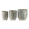 BLUMENTOPF Neva Marble 3er Set Grau 28x28x29/23,5x23,5x26,5/19x19x24,5 cm Keramik - Grau, Keramik (28/29cm) - Mondex