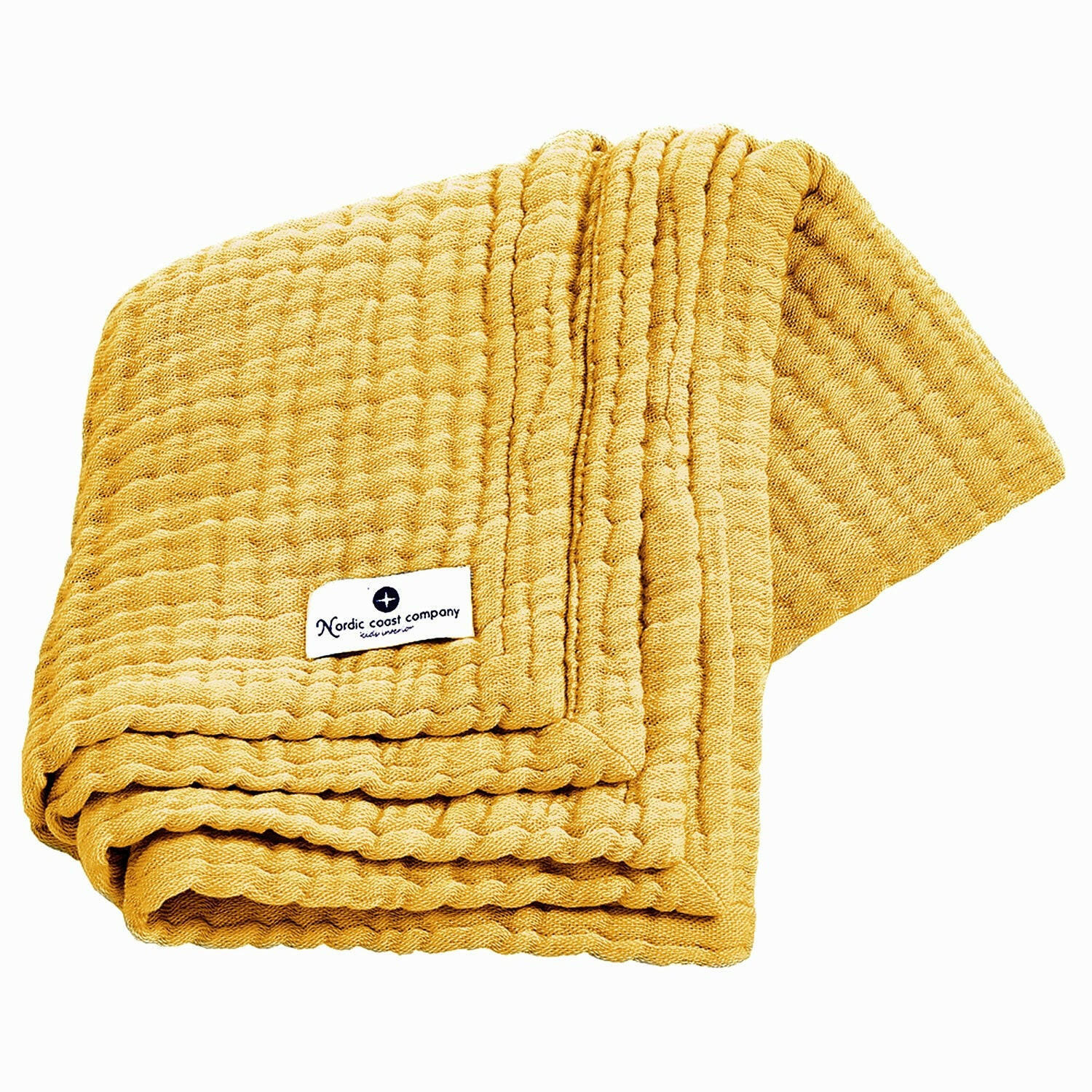 MUSSELINDECKE Curry Gelb - Currygelb, Textil (80/80cm) - nordic coast company