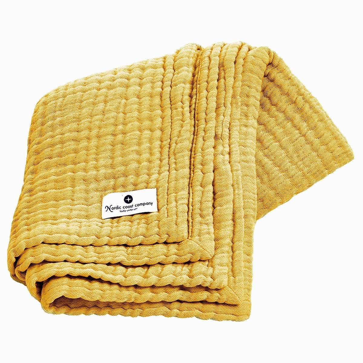 MUSSELINDECKE Curry Gelb - Currygelb, Textil (80/80cm) - nordic coast company