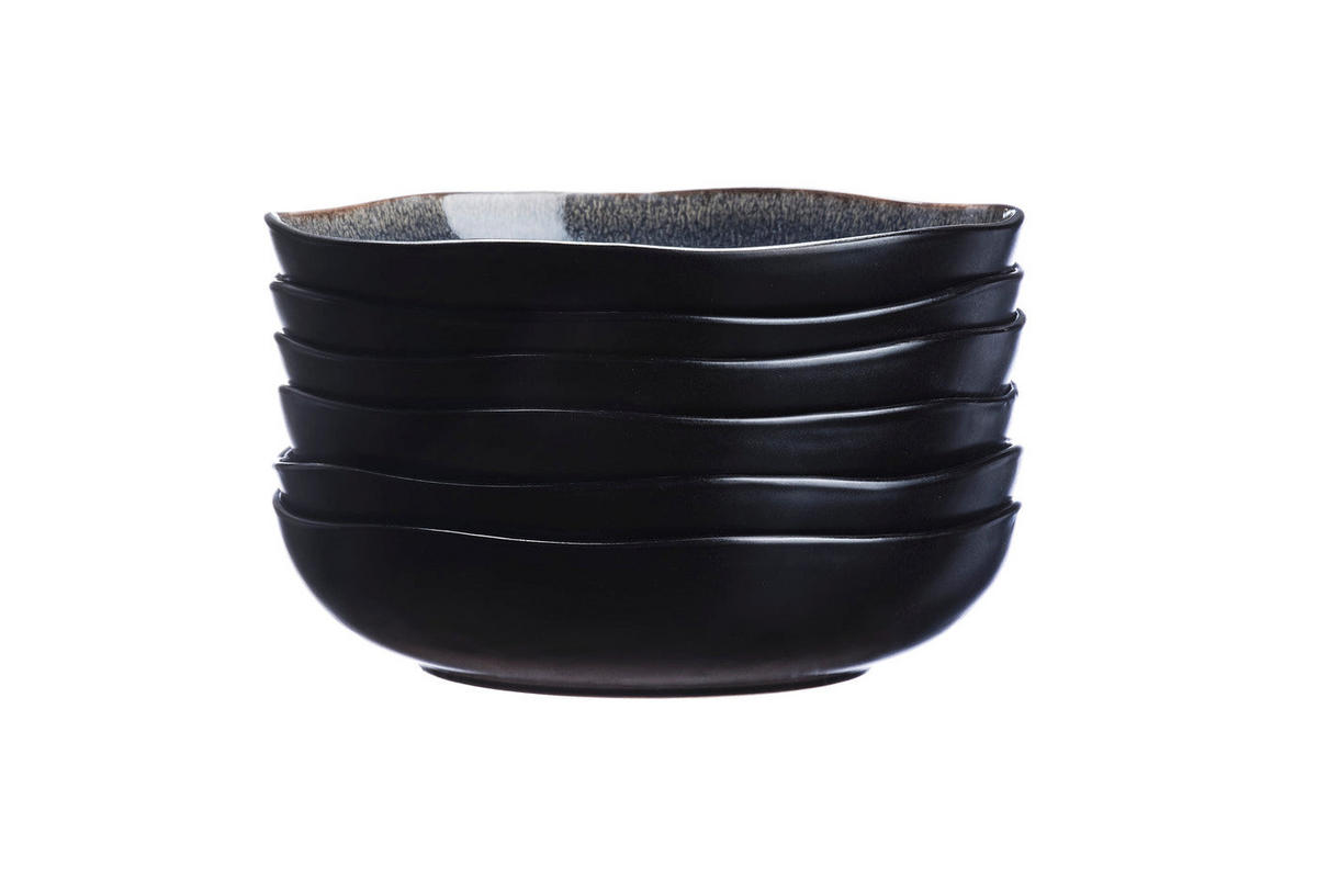 SUPPENTELLER Iris Ø22,5cm - 6er-Set - Nachtblau - Blau, Keramik (22.5cm) - Björn