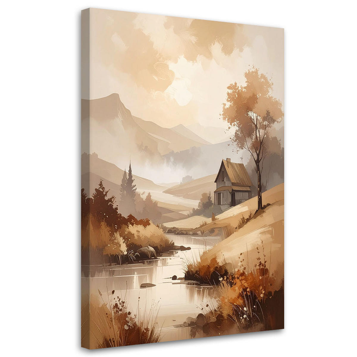 LEINWANDBILD Landschaften 80x120cm - Beige, Textil (80/120cm) - Feeby