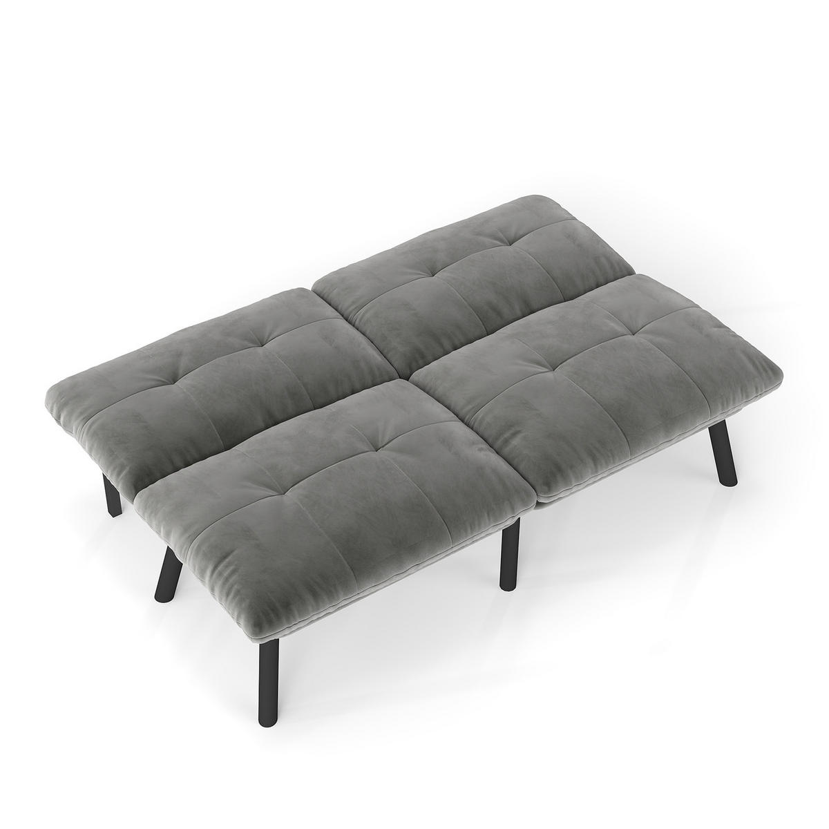 SCHLAFSOFA 160/55/78 cm Gray Samt - Grau, Textil (81/78/160cm) - Oxeza