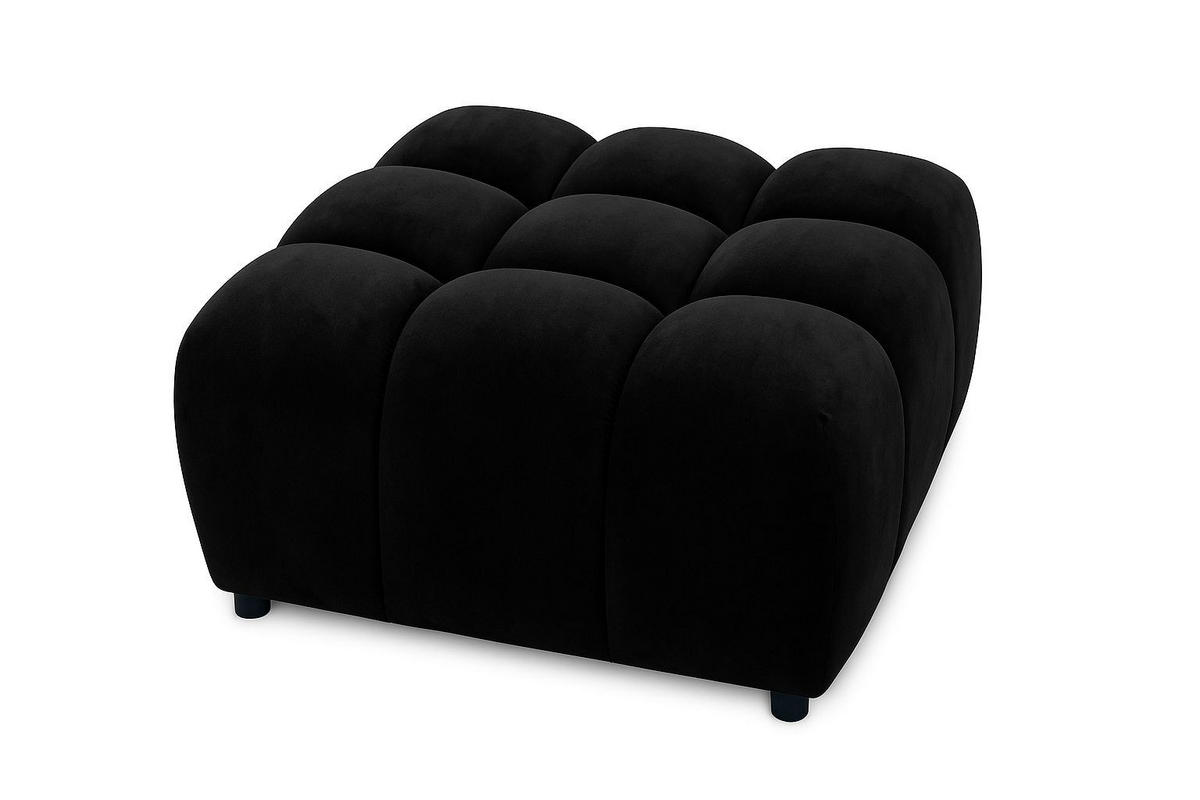 HOCKER, Modulhocker Bolla, stoff Bluvel, Schwarz - Schwarz, Holz (96/42/96cm) - Kaiser Möbel