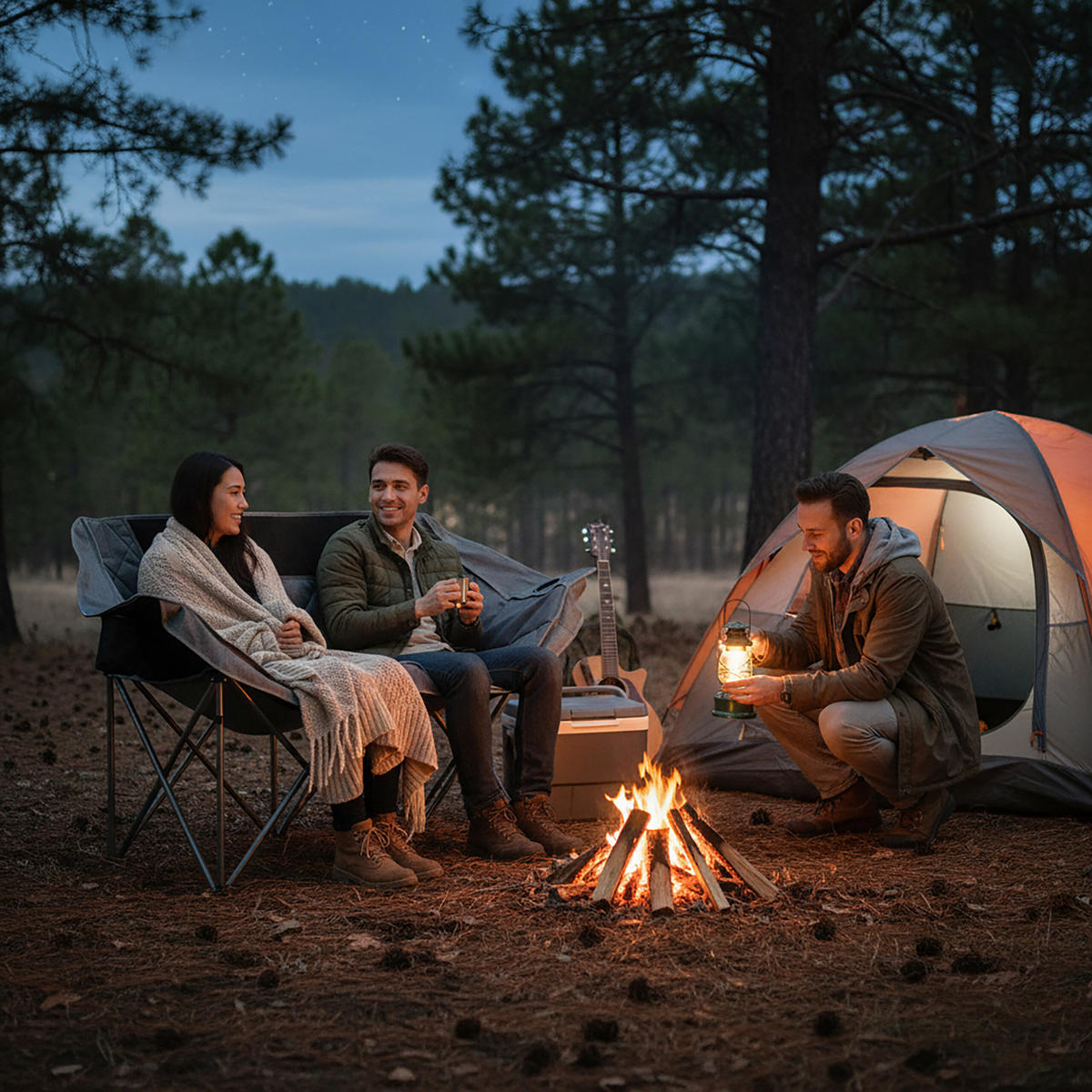 CAMPING-BANK - Grau, Textil/Metall (146/84/54cm) - Relaxdays