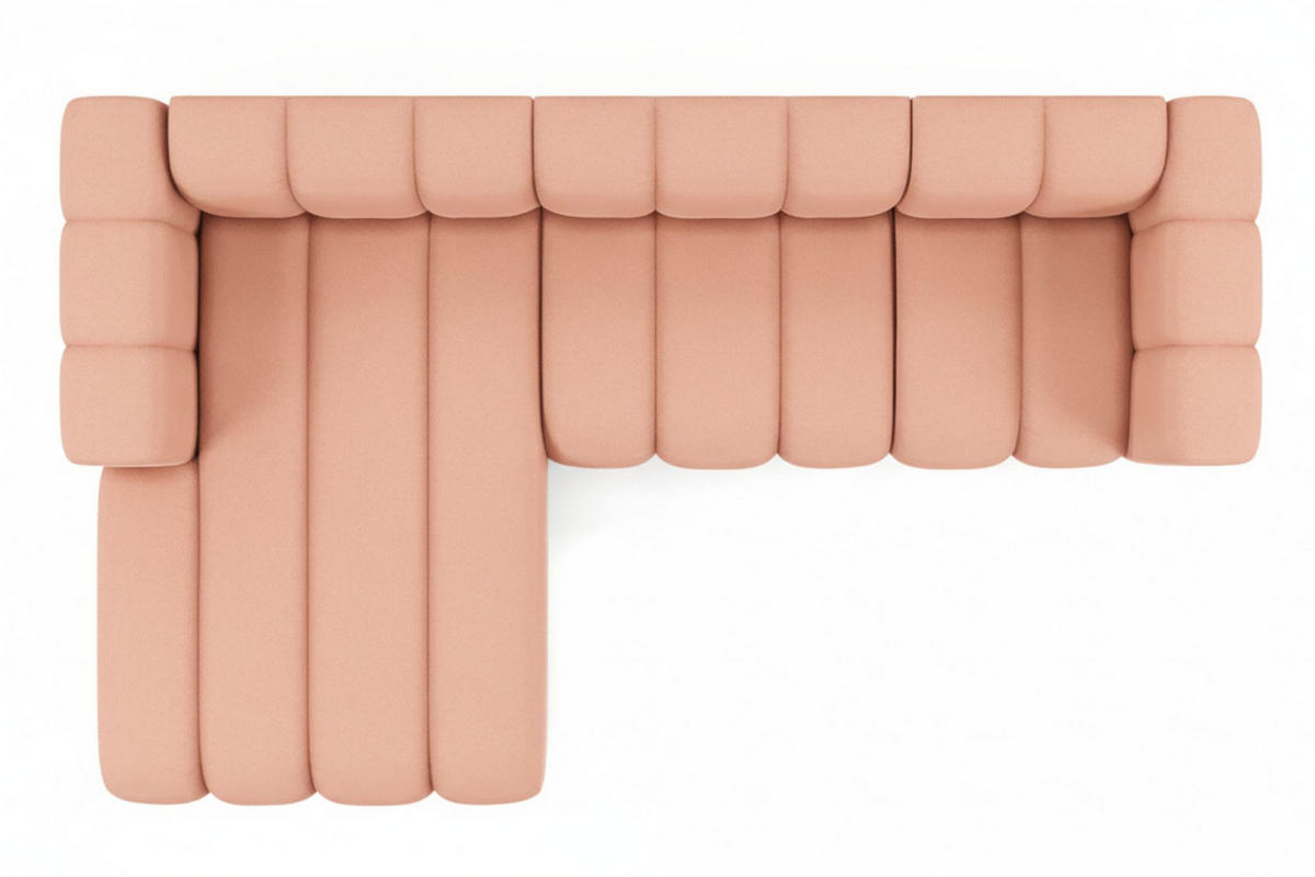 ECKSOFA L-Form Grand L 287 cm, Veloursstoff Salvador, Rosa, Links - Rosa, Holz (287/179cm) - Kaiser Möbel