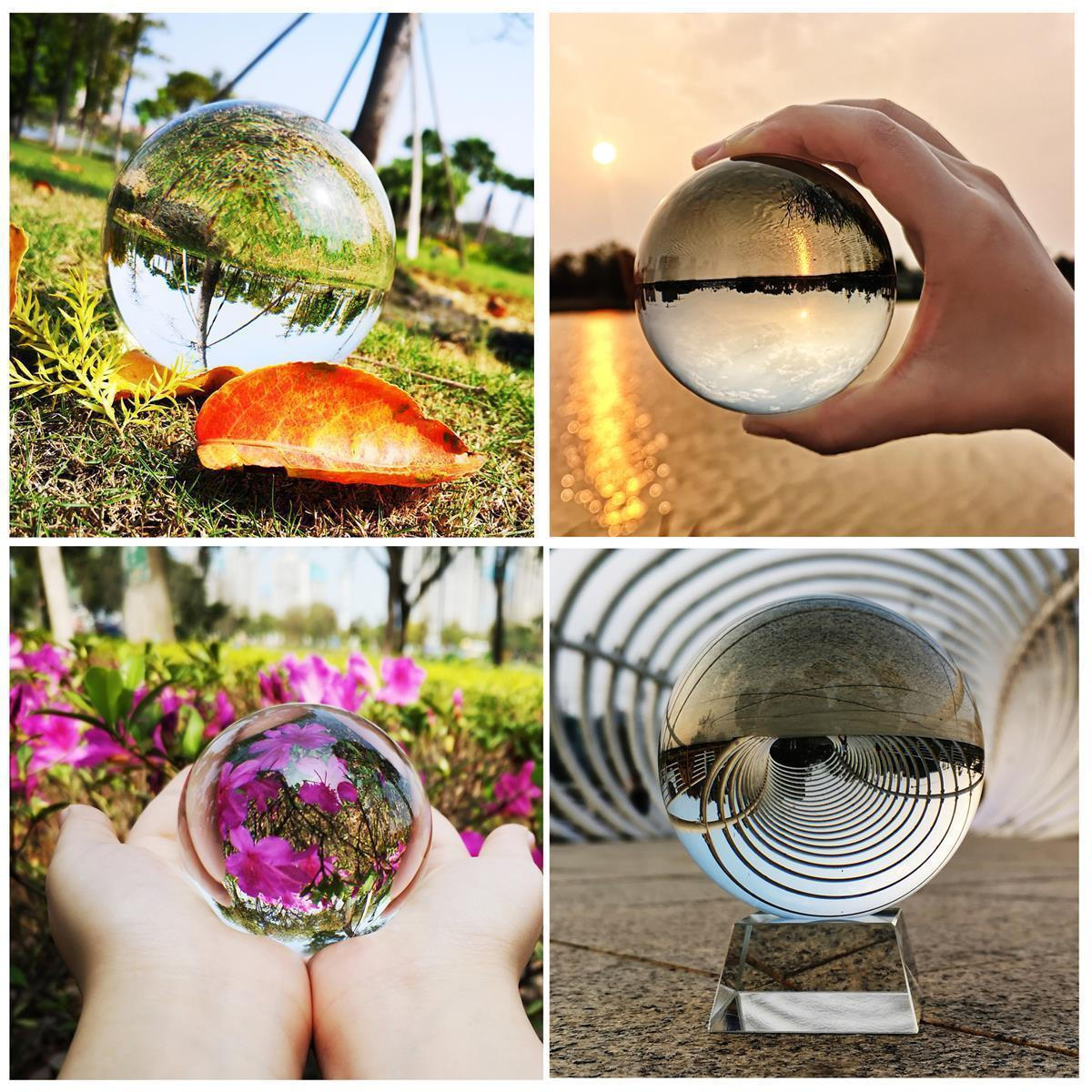 GLASKUGEL Fotokugel mit Ständer - Transparent, Glas (5cm) - Intirilife