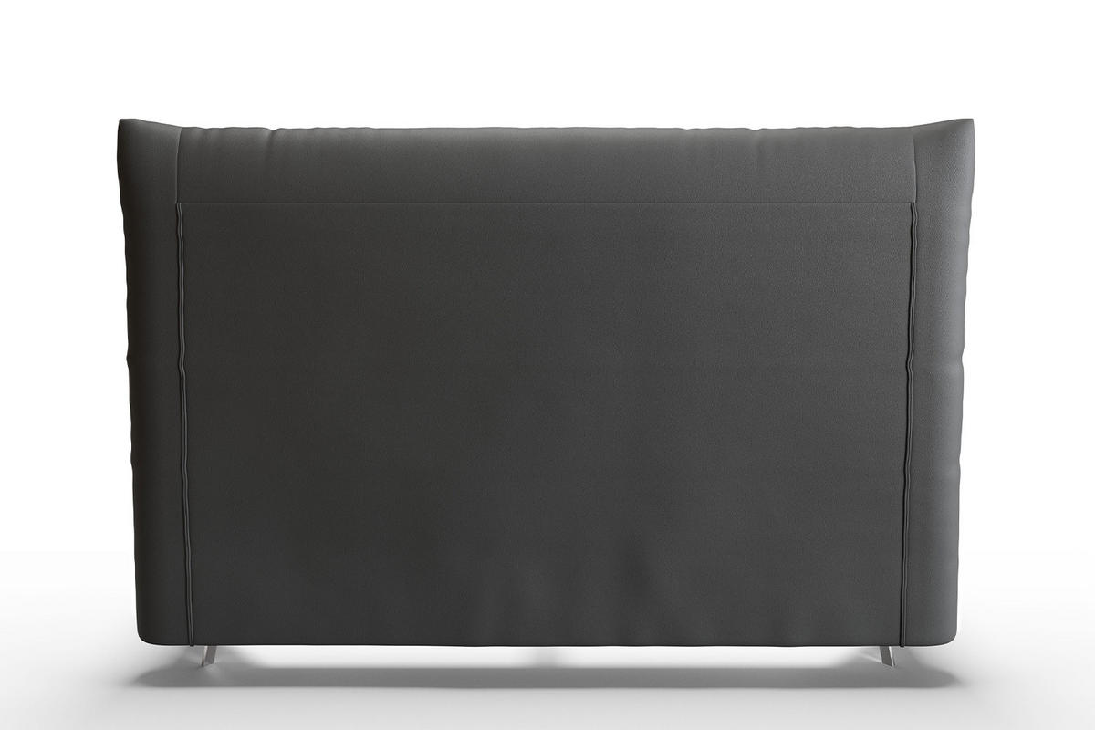 POLSTERBETT ANNY Schwarz Massivholz - Schwarz, Leder (140/200cm) - KAWOLA
