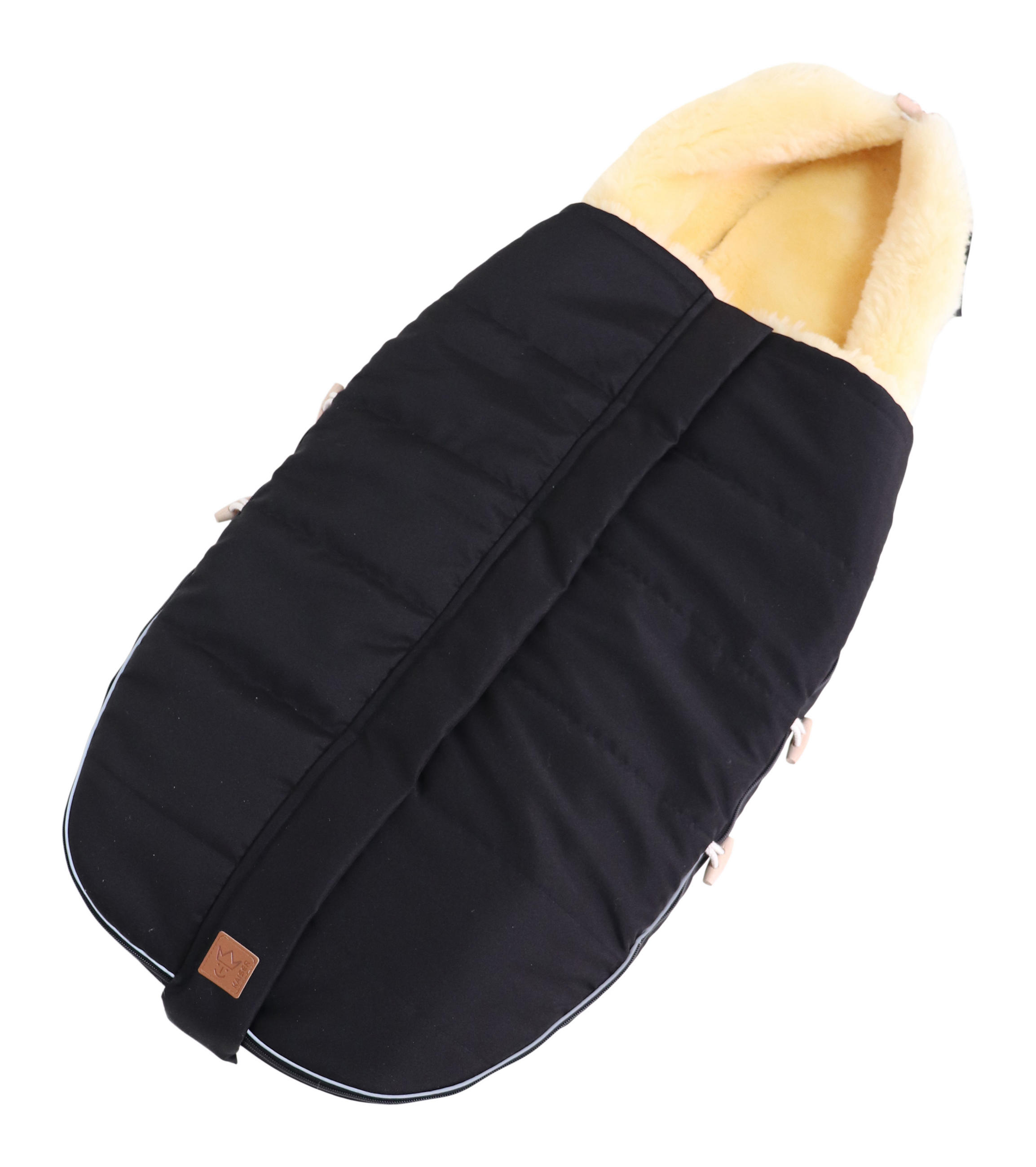 LAMMFELL-FUSSSACK Allex, black - Schwarz, Fell (48/105cm) - Kaiserbaby