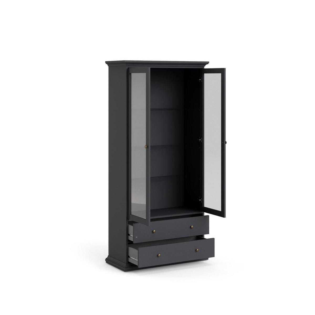 VITRINE Grau - Grau, Holzwerkstoff (97/201/42cm) - ebuy24