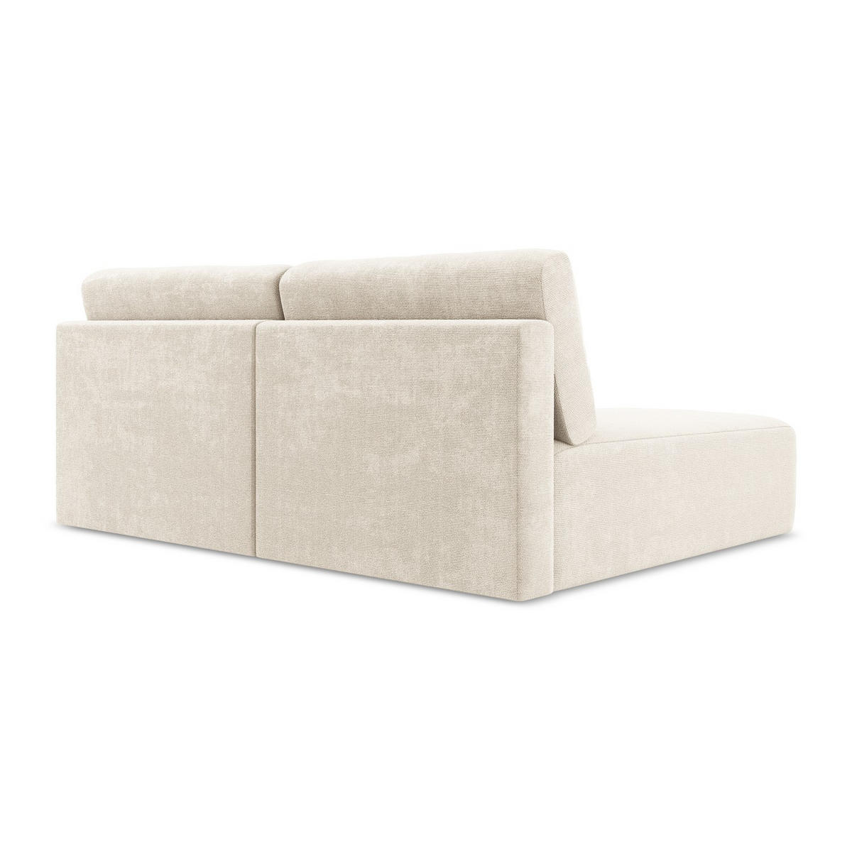 ECKSOFA mit Schlaffunktion links Chenille Stoff Beige - Beige/Creme, Kunststoff/Textil (149/210cm) - LaMiaSofa