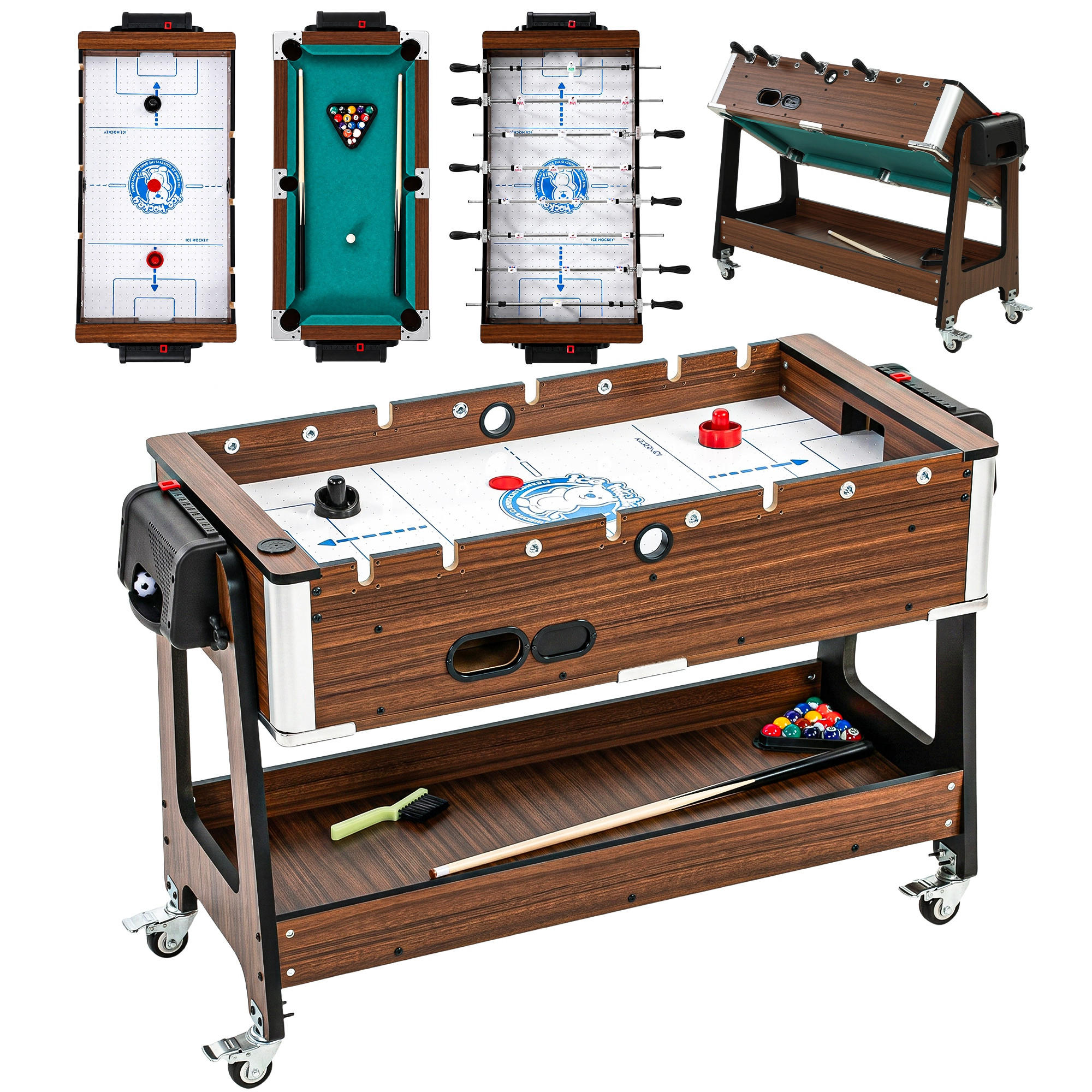 MULTIFUNKTIONS-TISCH MDF Walnuss Weiß - Walnussfarben, Holzwerkstoff (61.5/102.5cm) - SPORTNOW