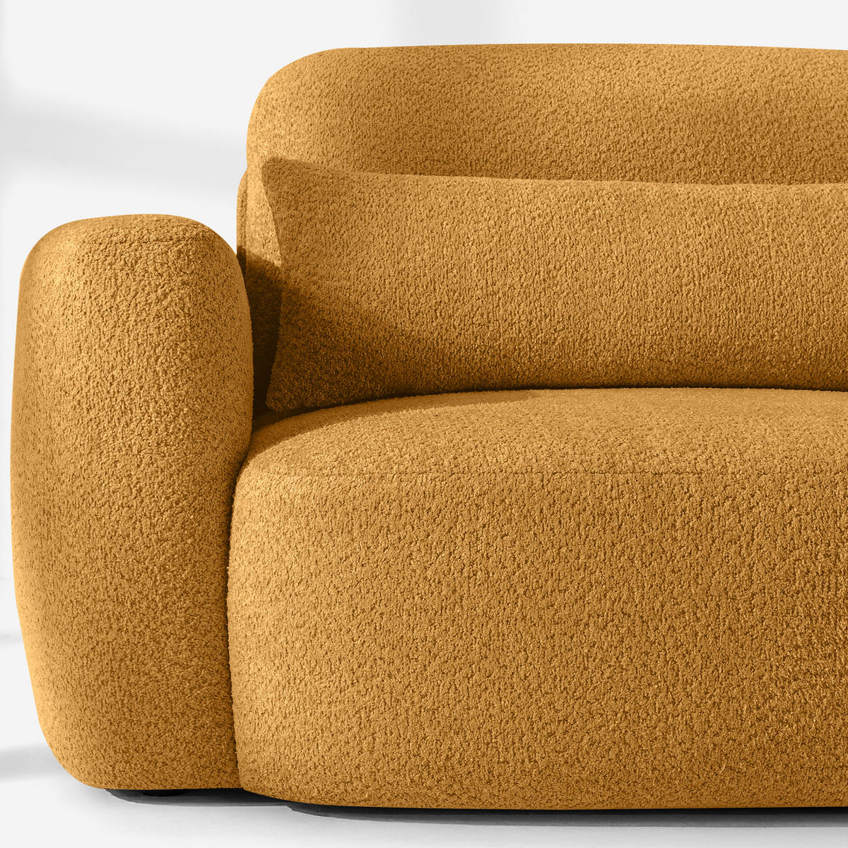 ECKSOFA rechts ELOSA - Honig, Holz/Textil (245/165cm) - KONSIMO®