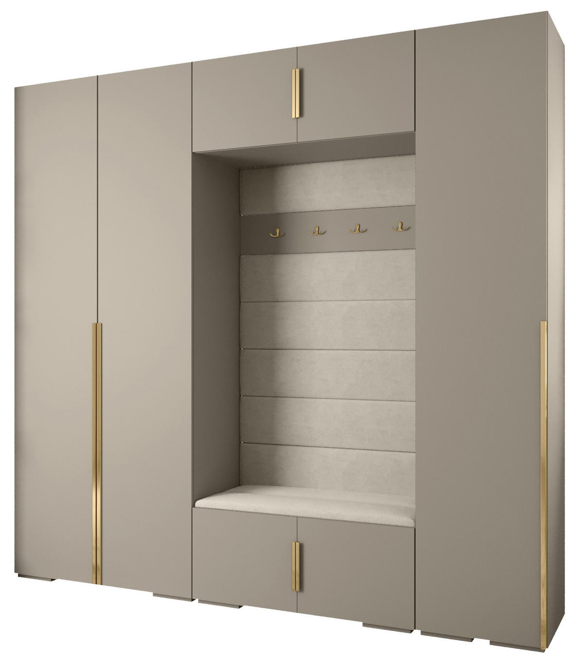 GARDEROBEN-SET 236,7/250/47 - Kaschmir/Goldfarben, Holz/Kunststoff (250/236.7/47cm) - Abiks Möbel