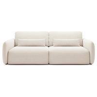 SCHLAFSOFA 240 cm Lumina, Chenille, Bettkasten, Creme - Creme, Holz (238/87/103cm) - Emporius