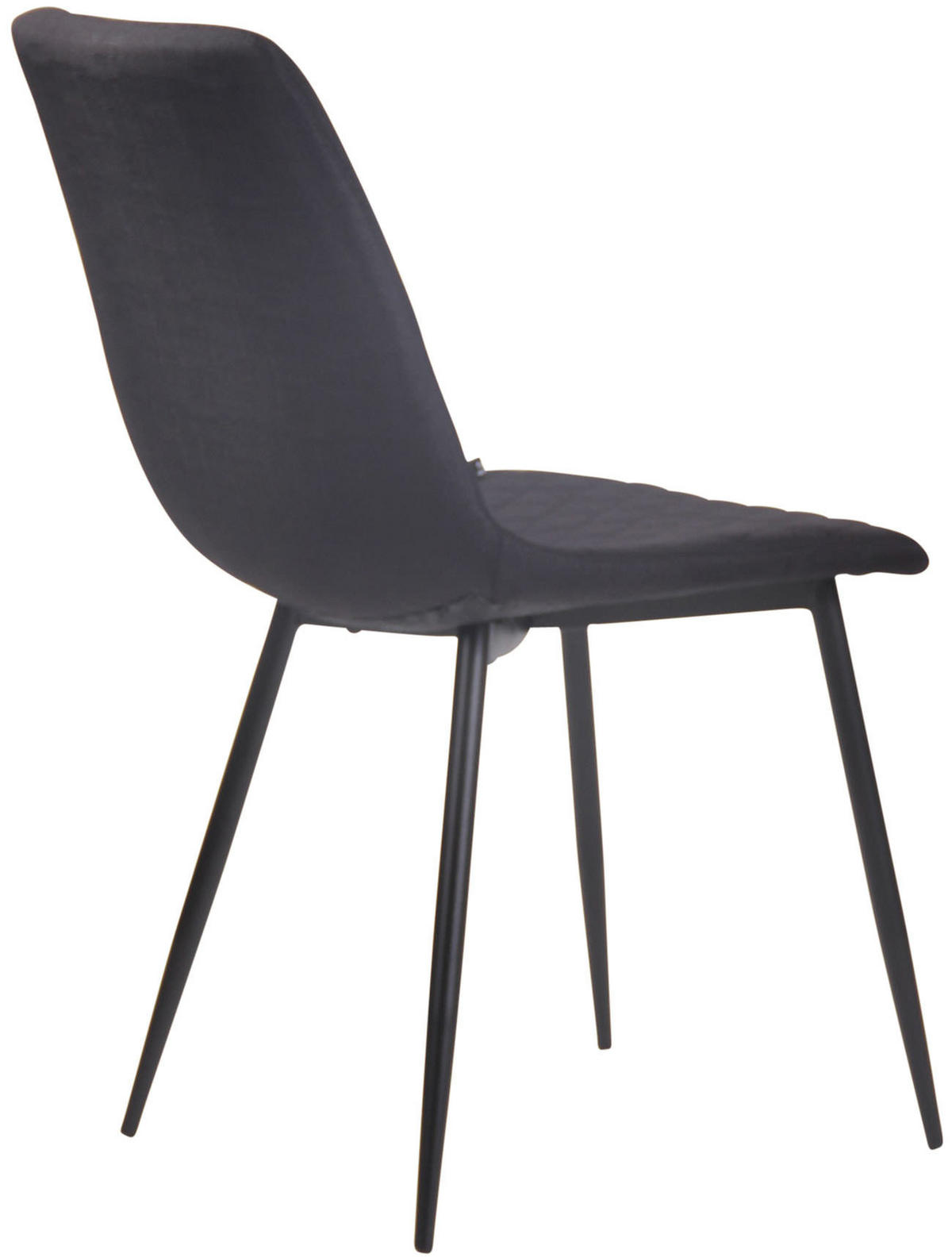 STUHL 4er Set Stoff schwarz - Schwarz, Textil/Metall (45/83/57cm) - CLP
