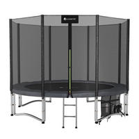 TRAMPOLIN JumpMaster L 305cm schwarz - Schwarz, Metall (305/305cm) - Juskys