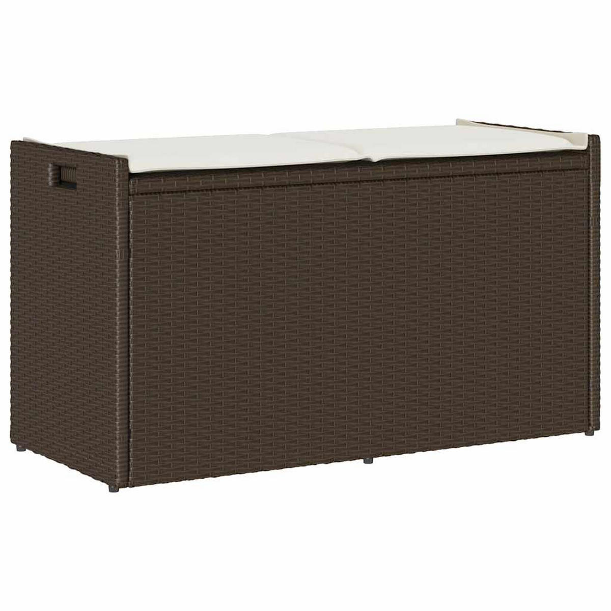 OUTDOOR-SITZBANK Mit Stauraum Und Kissen Braun 100 Cm - Braun, Kunststoff (45/57/100cm) - vidaXL