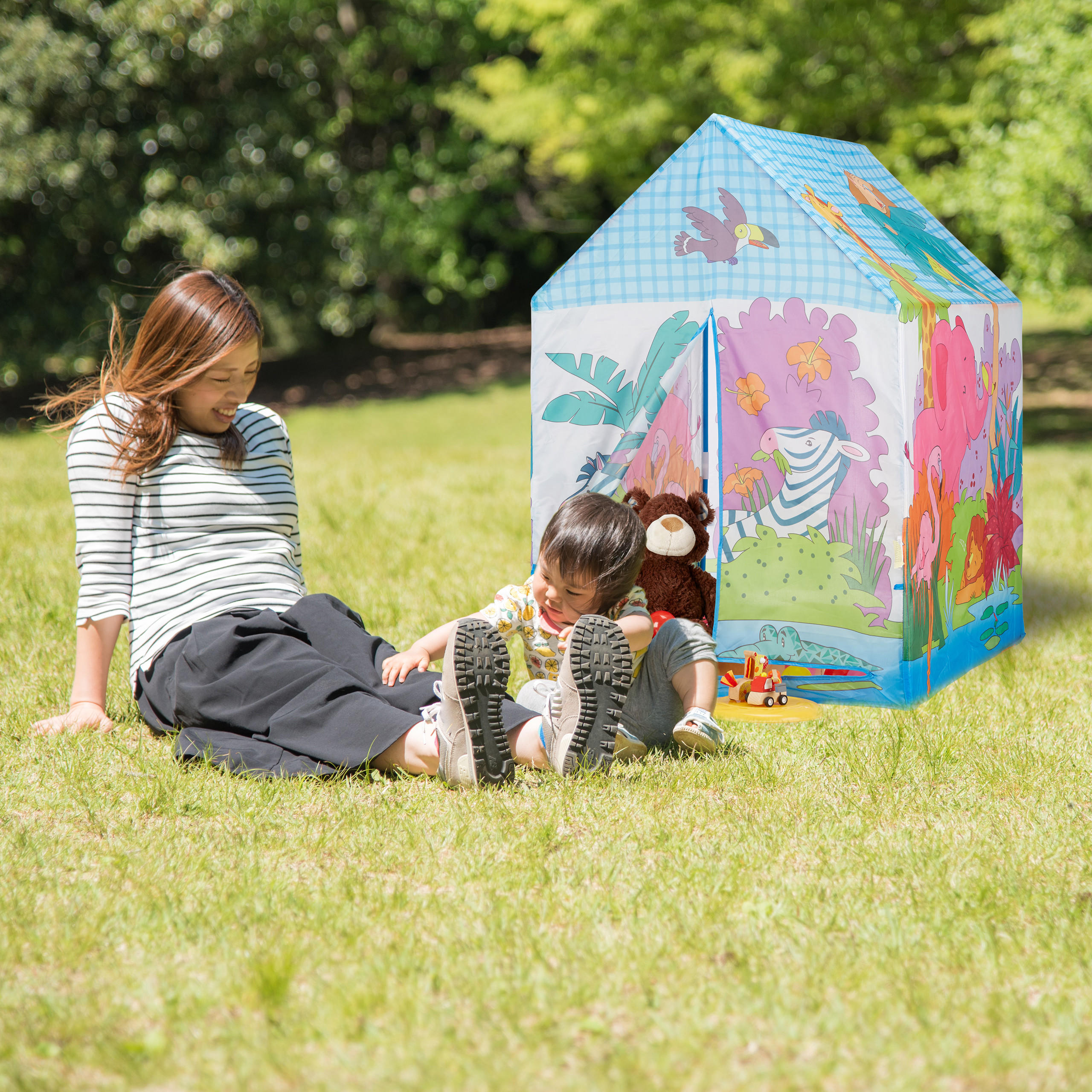 SPIELZELT Dschungel - Multicolor, Kunststoff/Textil (72/95cm) - Relaxdays