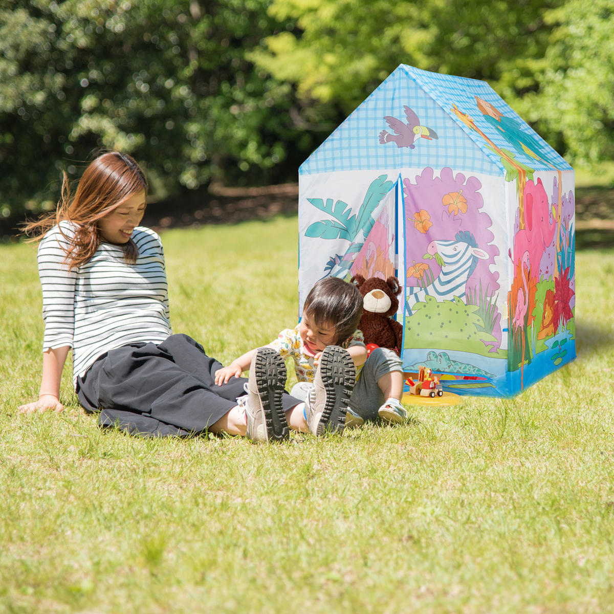SPIELZELT Dschungel - Multicolor, Kunststoff/Textil (72/95cm) - Relaxdays