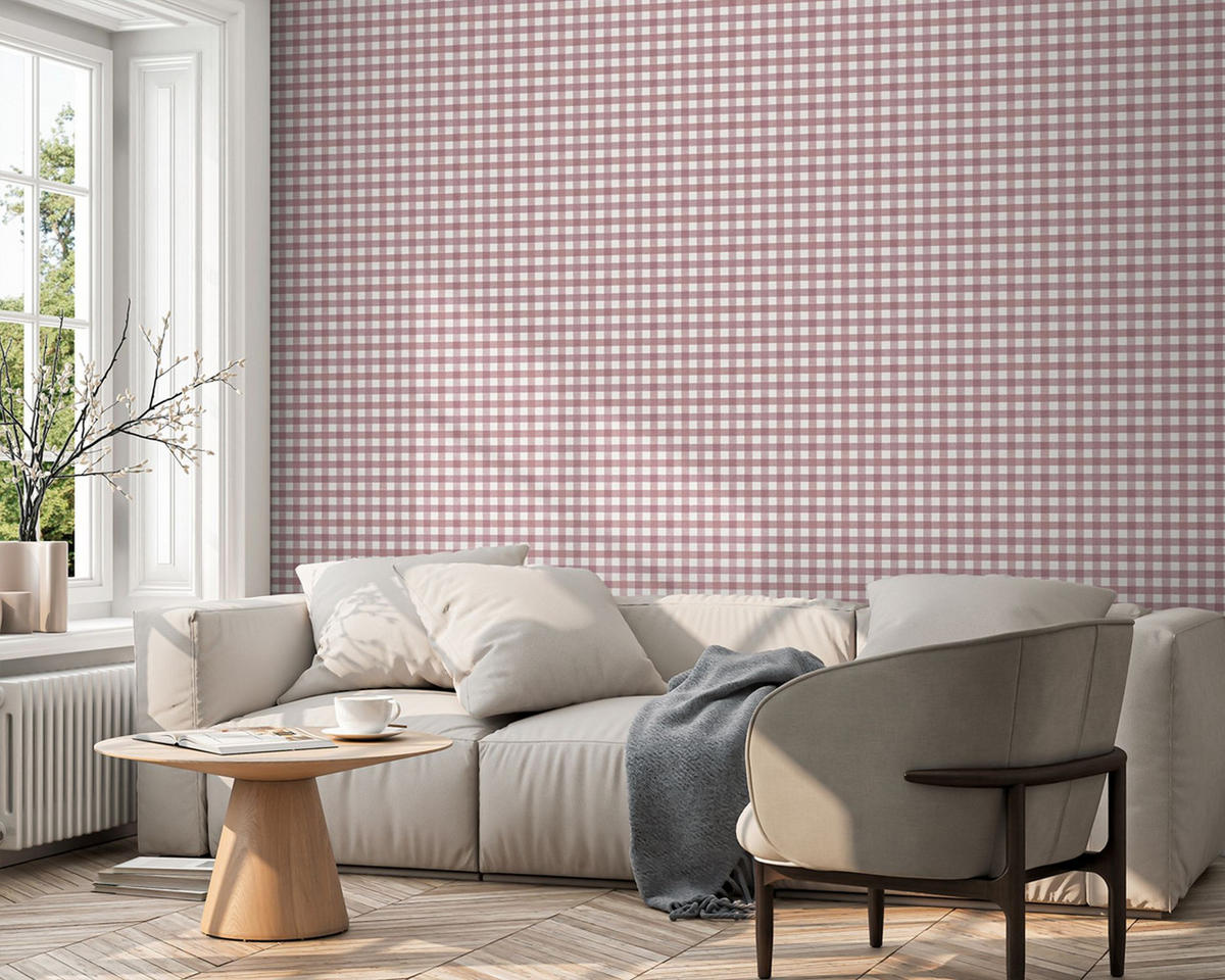 TAPETE Karomuster 53 cm x 10 m - Rot, Papier (53/1000cm) - Sanders & Sanders