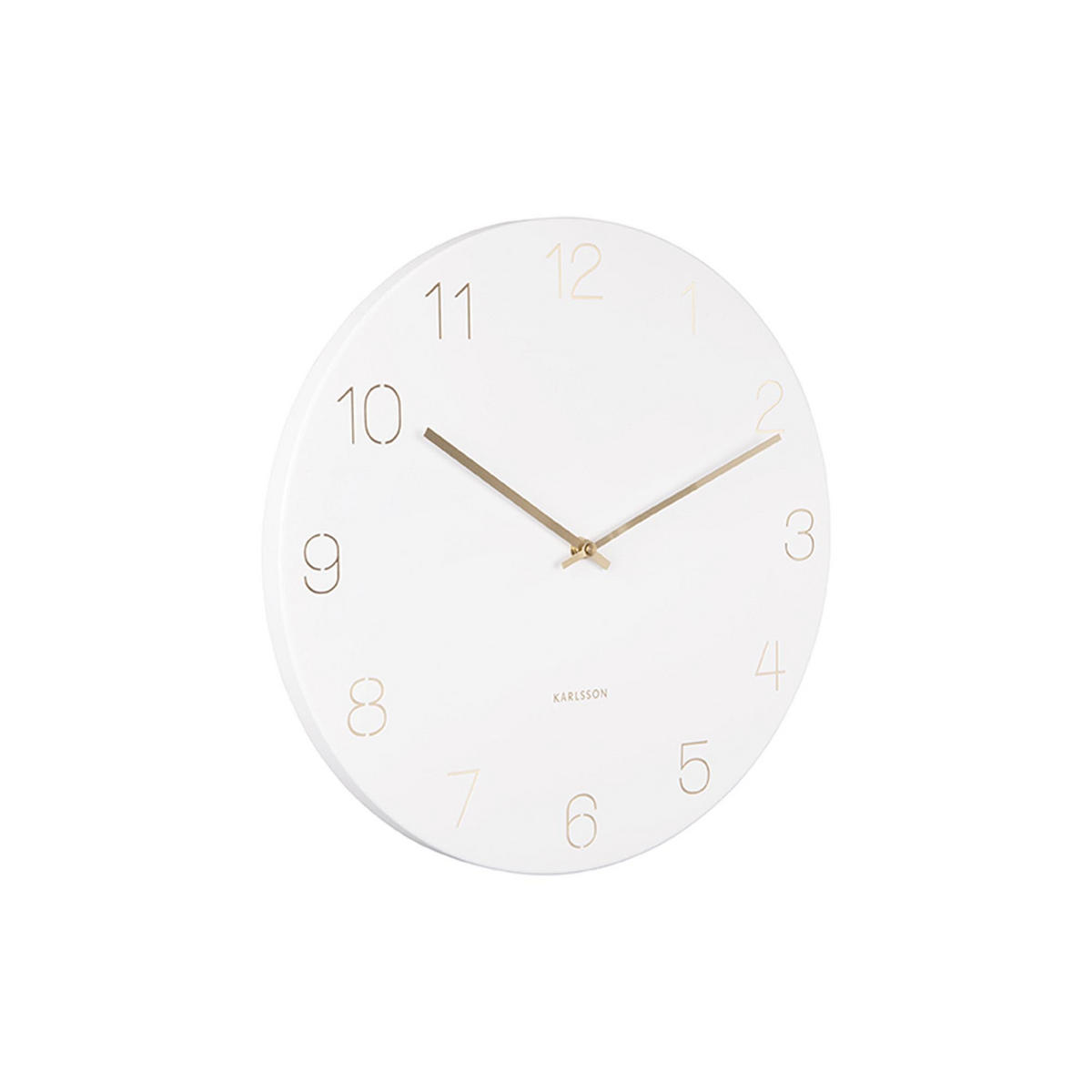 WANDUHR Charm Weiß 40/40/3.5 cm - Weiß, Metall (40/3.5/40cm) - Karlsson