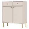 SIDEBOARD Oktio Sandbeige 84 cm - Beige/Goldfarben, Holzwerkstoff/Metall (83.6/95/40.8cm) - Selsey