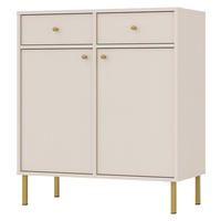 SIDEBOARD Oktio Sandbeige 84 cm - Beige/Goldfarben, Holzwerkstoff/Metall (83.6/95/40.8cm) - Selsey
