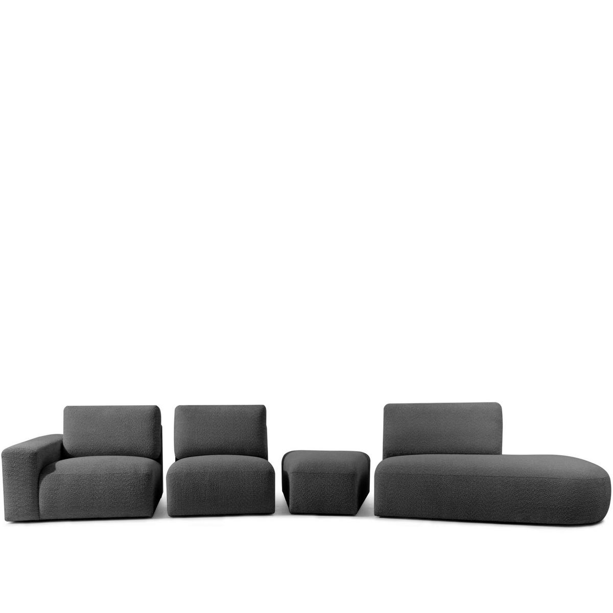 5-SITZER ECKSOFA ZUCCO Boucle rechts, Graphit - Graphitfarben, Textil (430/84/105cm) - KONSIMO®