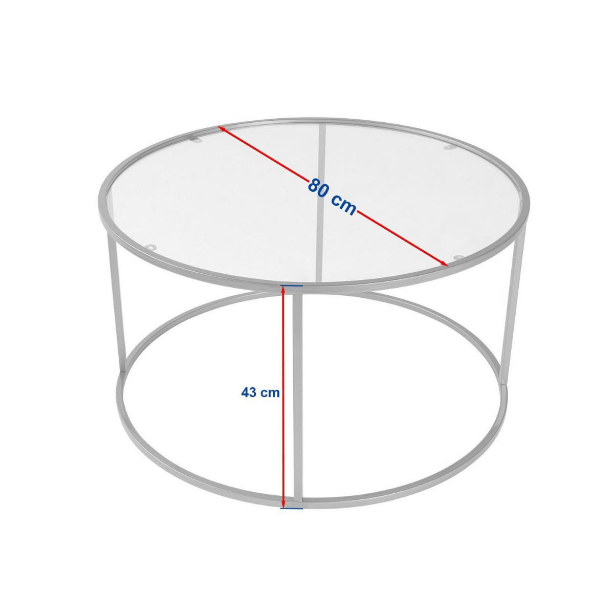 COUCHTISCH mit Glasplatte 80/80/43 cm - Goldfarben, Metall (80/80/43cm) - Calicosy