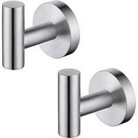 HANDTUCHHAKEN 2-teiliges Set Edelstahl gebürstet - Silberfarben, Metall (6.4/5.6/5cm)