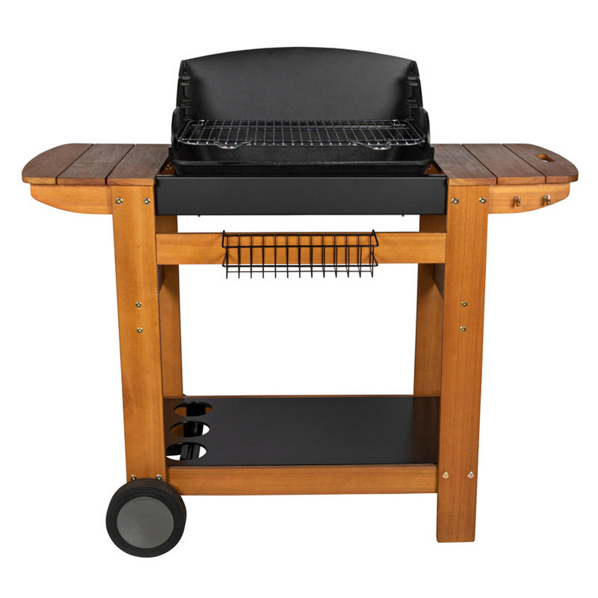 HOLZKOHLEGRILL Schwarz - Schwarz, Metall (57.5/104.5/117cm)