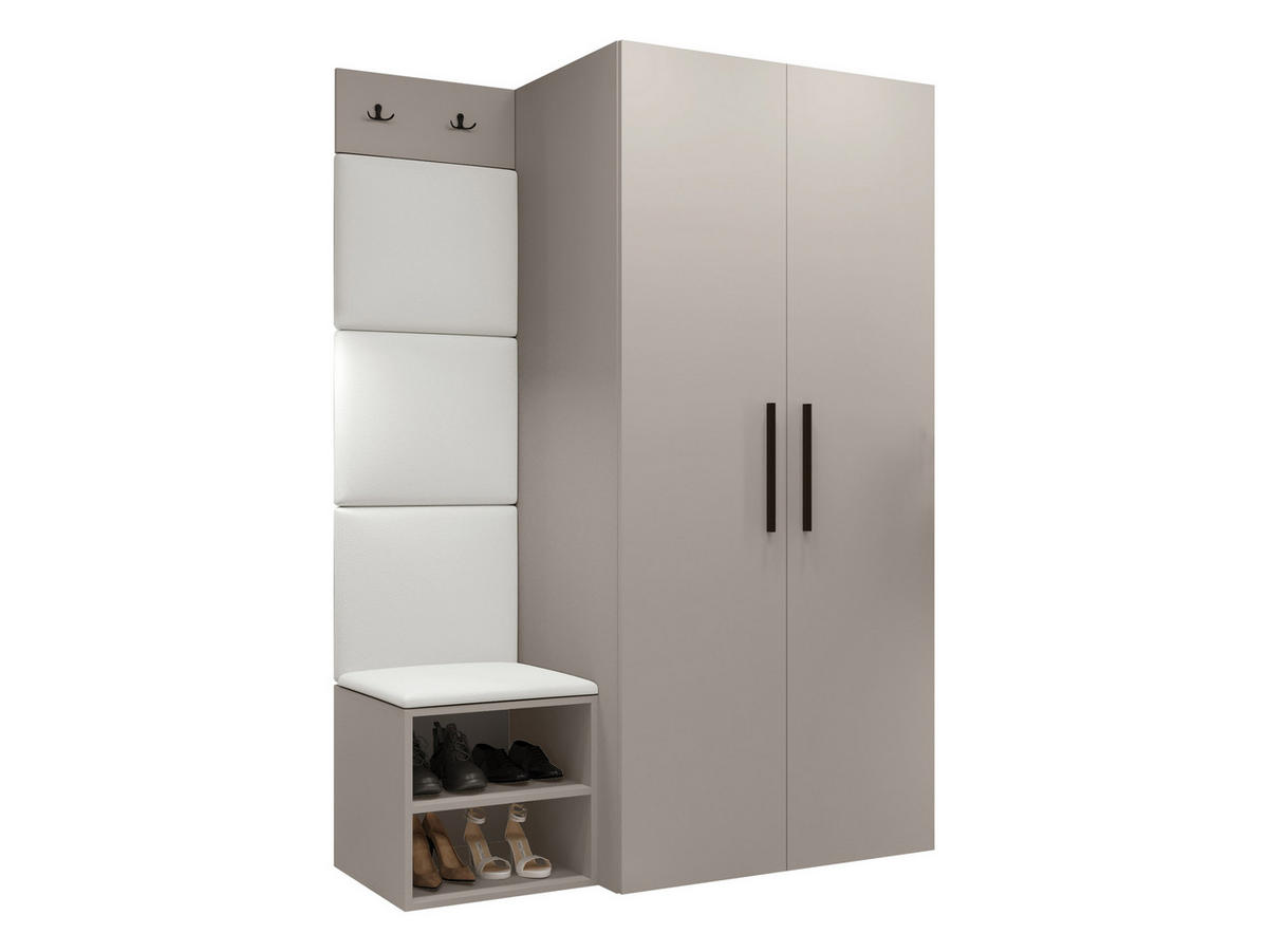 GARDEROBEN-SET Medi IV - Kaschmir/Schwarz, Holzwerkstoff/Kunststoff (80/191/50cm) - MIRJAN24