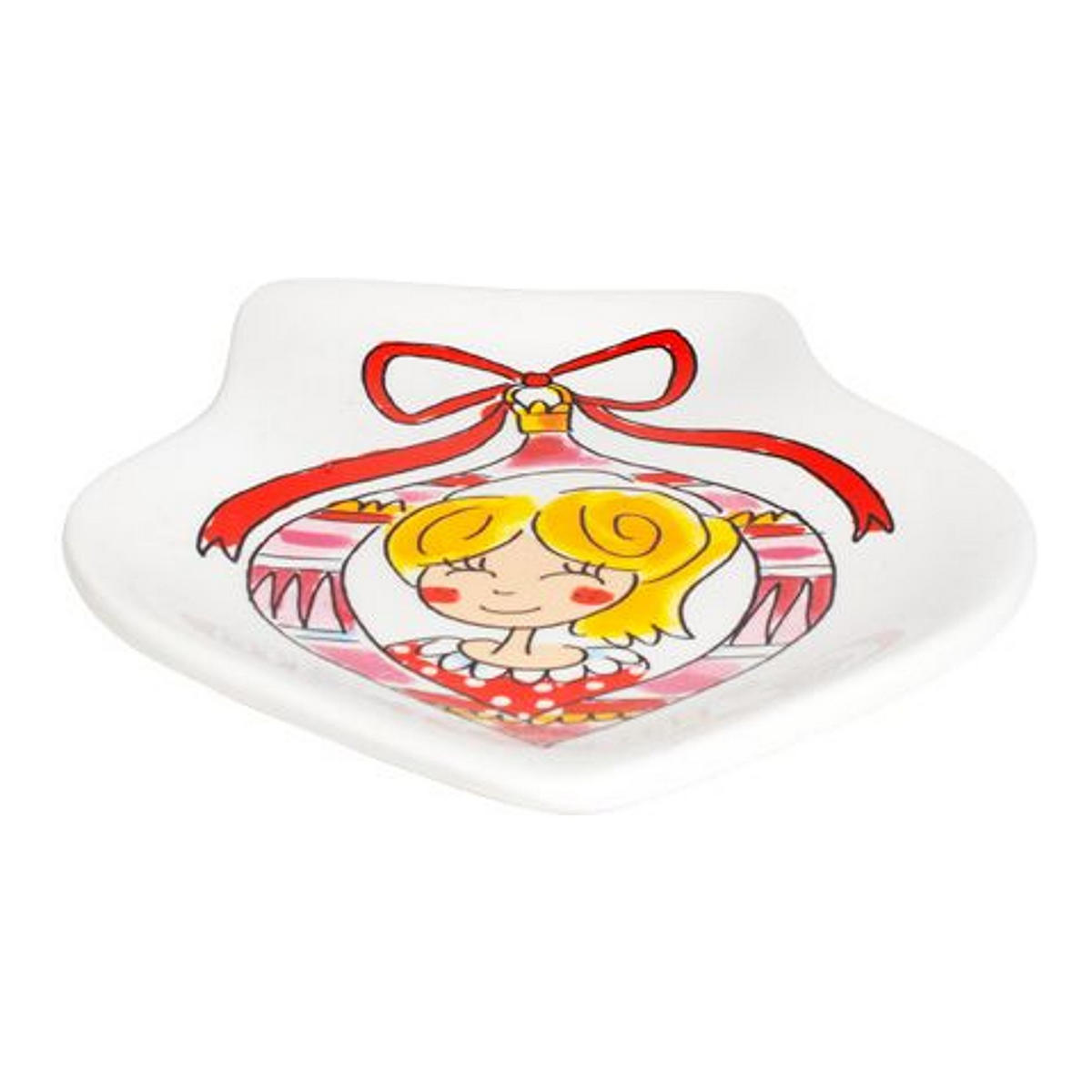 SCHALE Weihnachtsmädchen in Bunt - 15,5 x 12,5cm - Multicolor, Keramik (0.1/0.1/0.1cm) - Blond Amsterdam