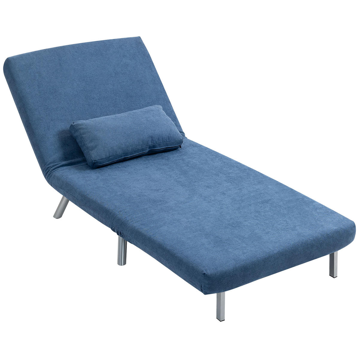SCHLAFSESSEL 3-in-1 DE-14667 5-stufig verstellbar mit breiter Sitzfläche Blau - Blau, Metall (75/83/80cm) - ComfortXL