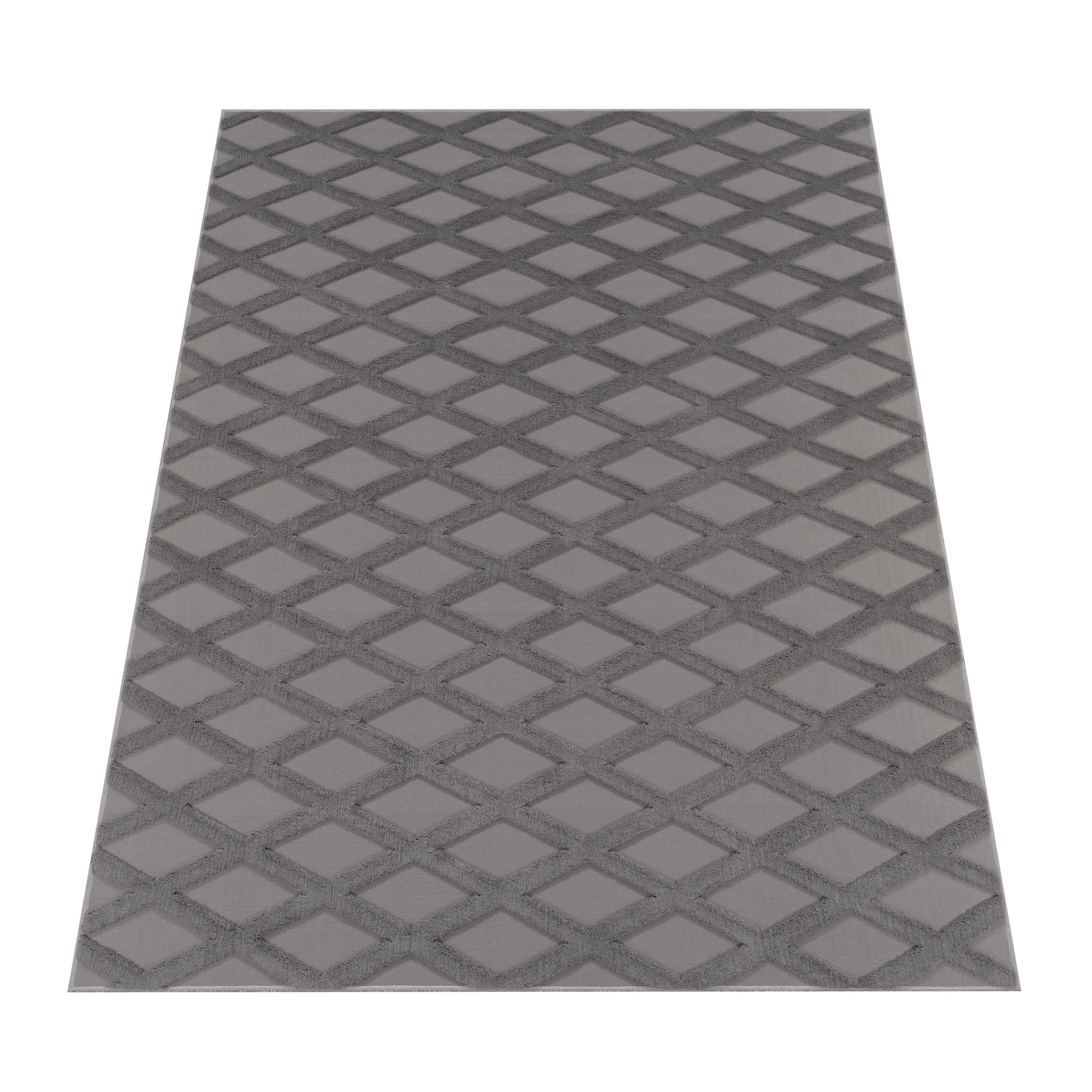 Paco Home Kurzflorteppich Anthrazit 230x340 cm