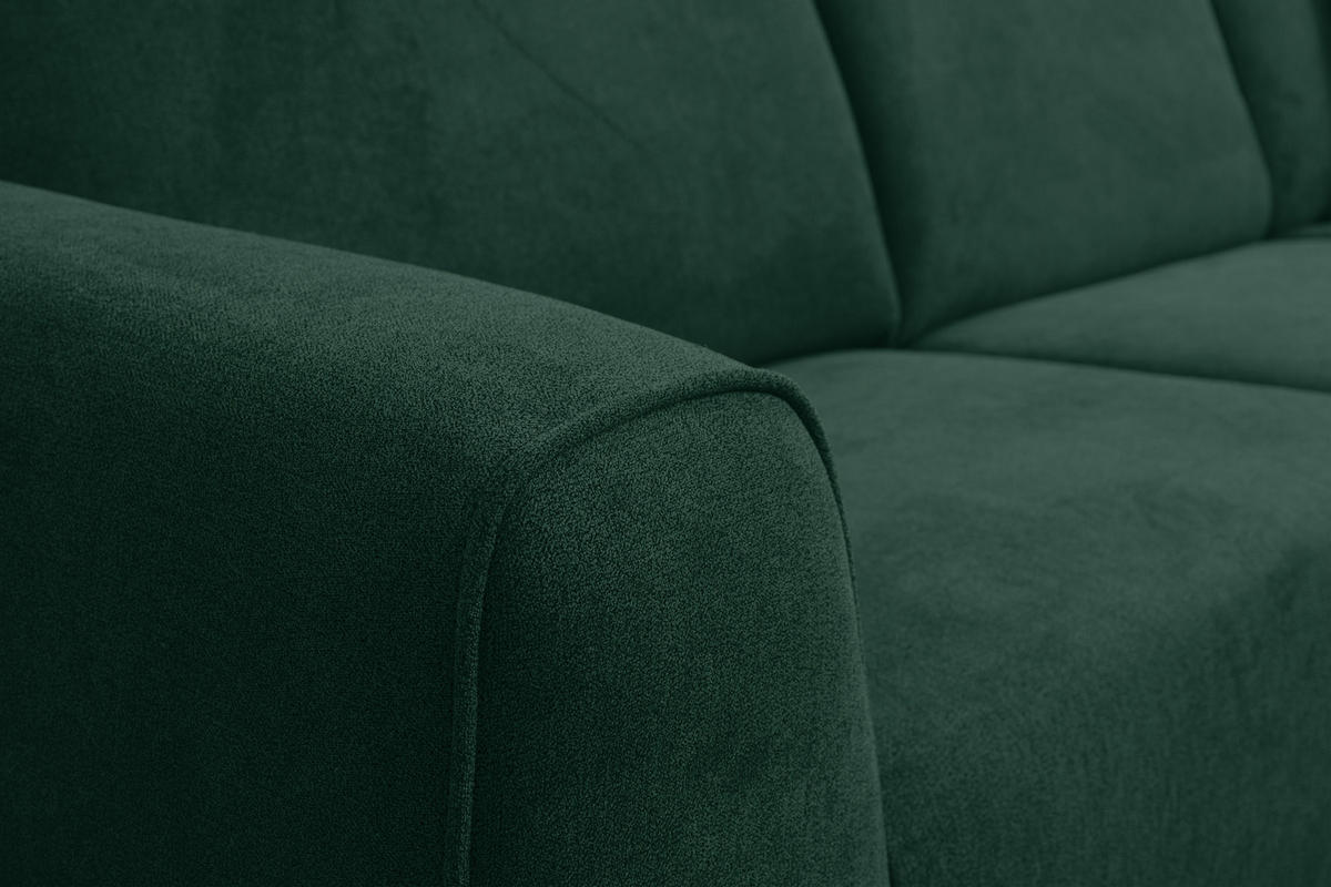 ECKSOFA Mula in L-Form, Coach Farbe: Grün, Velourstoff, Ottomane Rechts - Grün, Textil (274/210cm) - VENASI MÖBEL