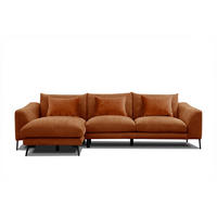 ECKSOFA WINTER 4-Sitzer, dunkelorange - Dunkelorange/Schwarz, Holzwerkstoff/Textil (158/269cm) - Courtois Laville