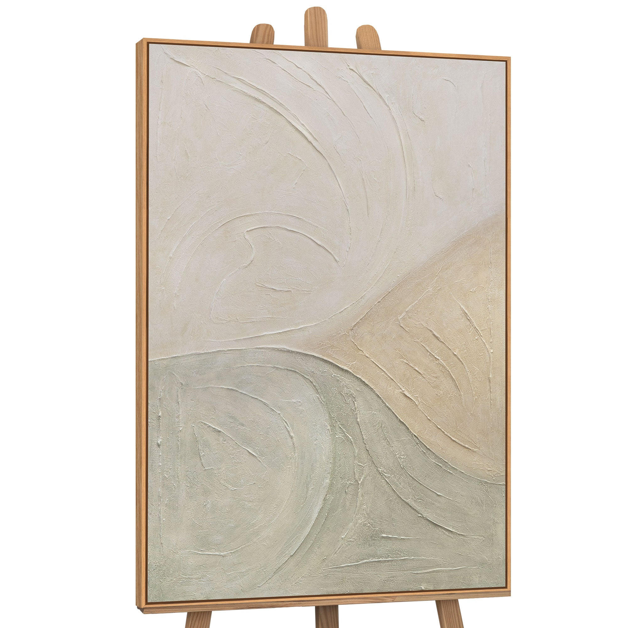 GEMÄLDE Spuren des Regens Schattenfugenrahmen Eichefarben 120x80 cm - Eichefarben, Holz (120/80cm) - YS-art gallery