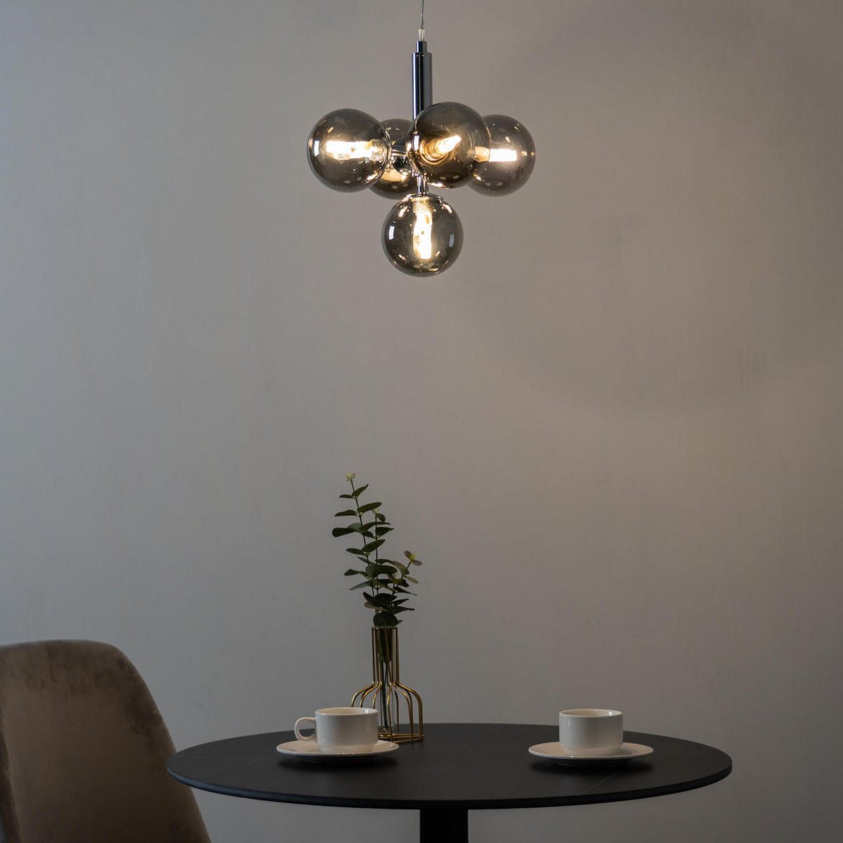 HÄNGELEUCHTE Nizzalo, Silber/Chrom, 30cm - Chromfarben, Glas (30/33/30cm) - KOSILUM
