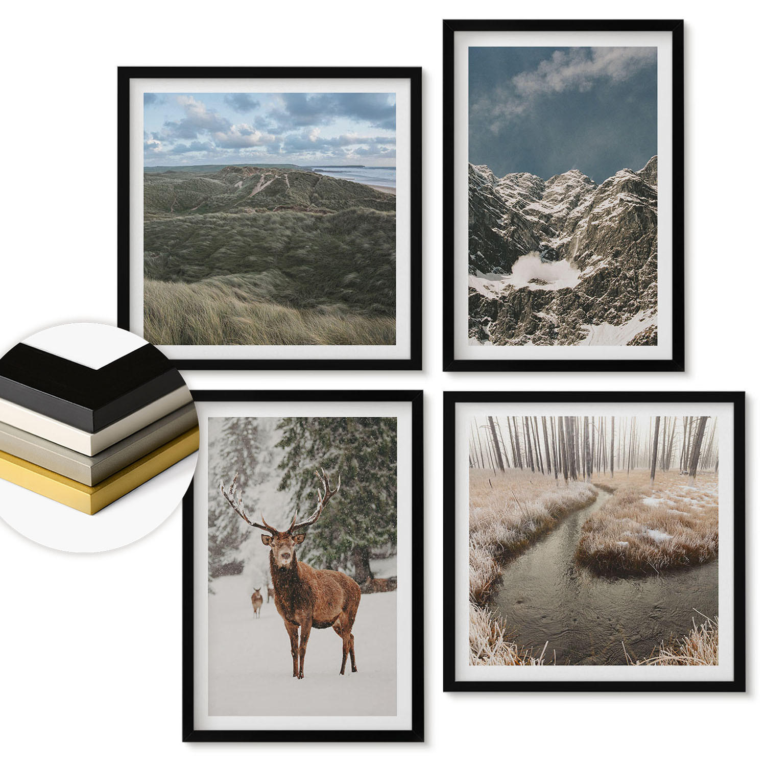 ArtPrintCave Wandbilder Schwarz 50x50 cm
