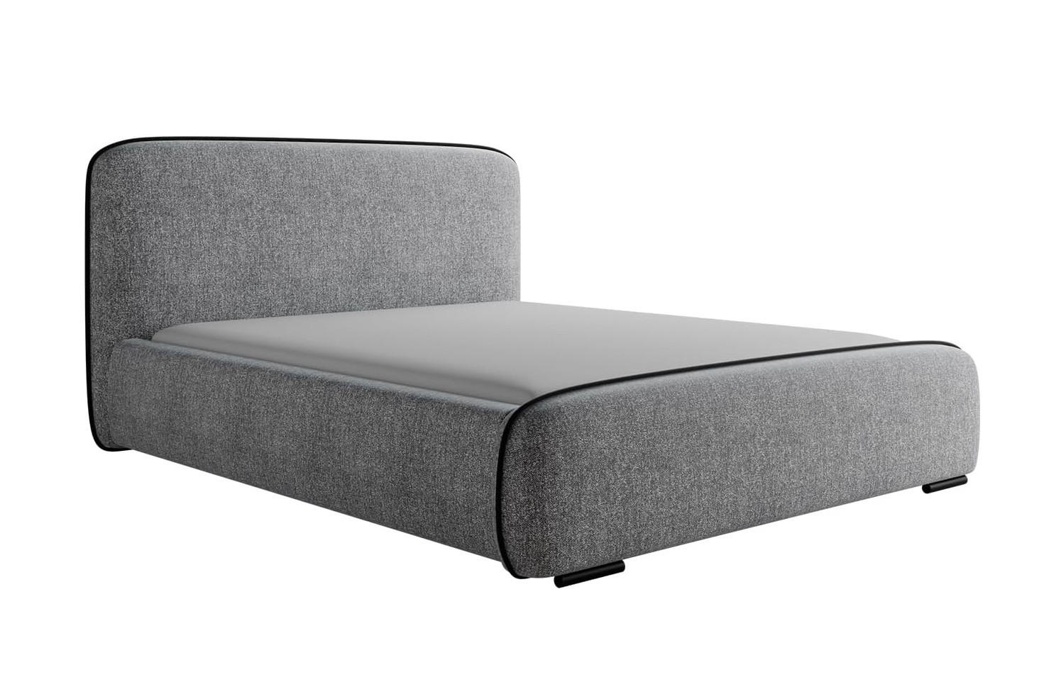 Meblini Bett Grau 200x200 cm