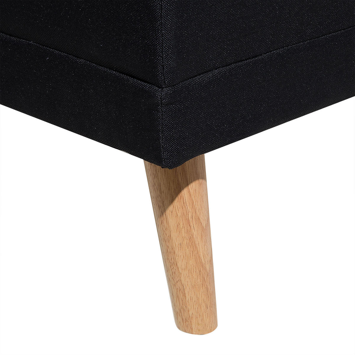 OTTOMANE Florli 55/128/45 cm - Schwarz, Kunststoff/Textil (128/45/55cm) - Beliani