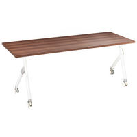 SCHREIBTISCH Zusammenklappbarer Dunkelbraun 160/60 cm Bendi - Braun/Weiß, Holzwerkstoff (60/160/73cm) - Beliani