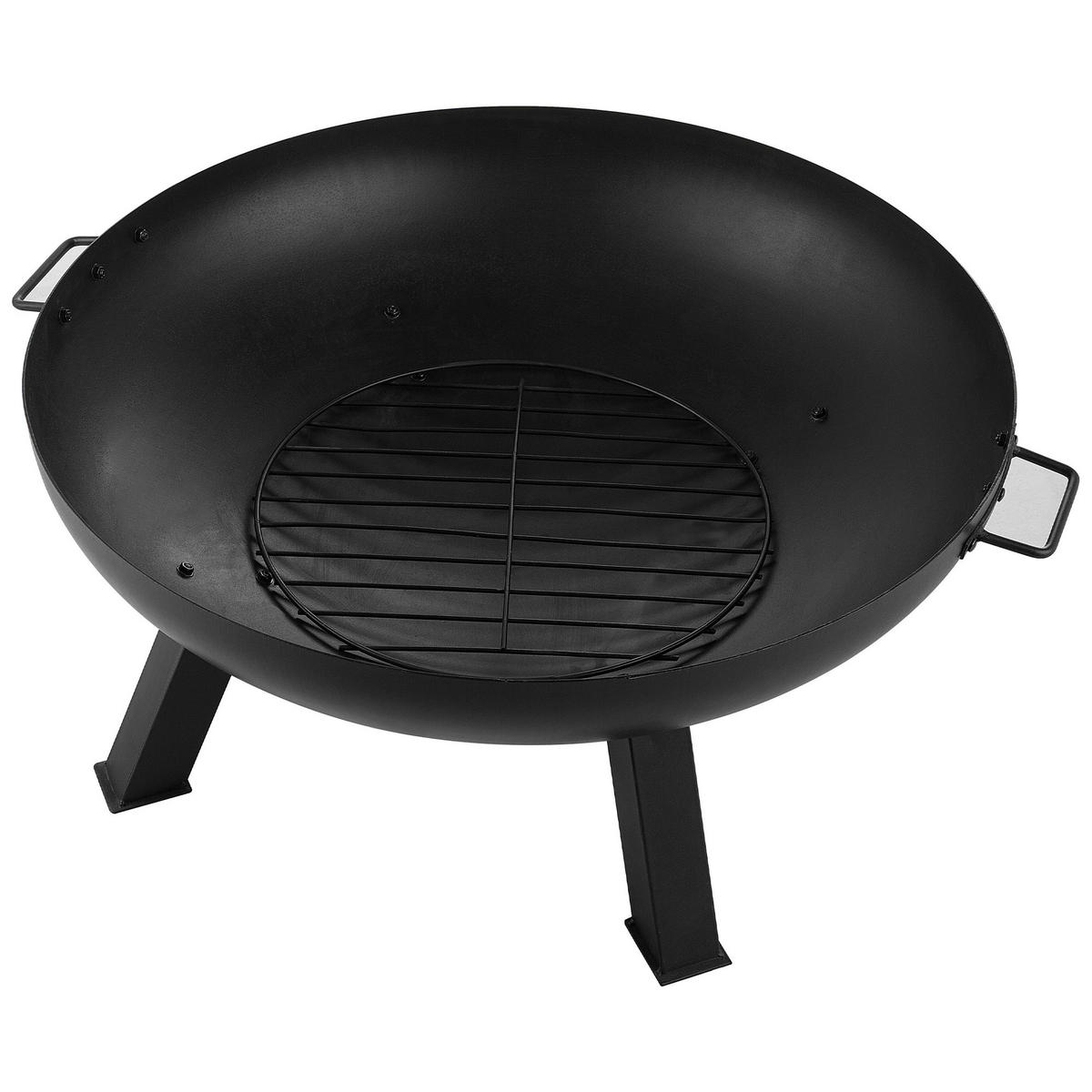 FEUERSCHALE Stahl schwarz rund Sempu - Schwarz, Metall (76/35/76cm)