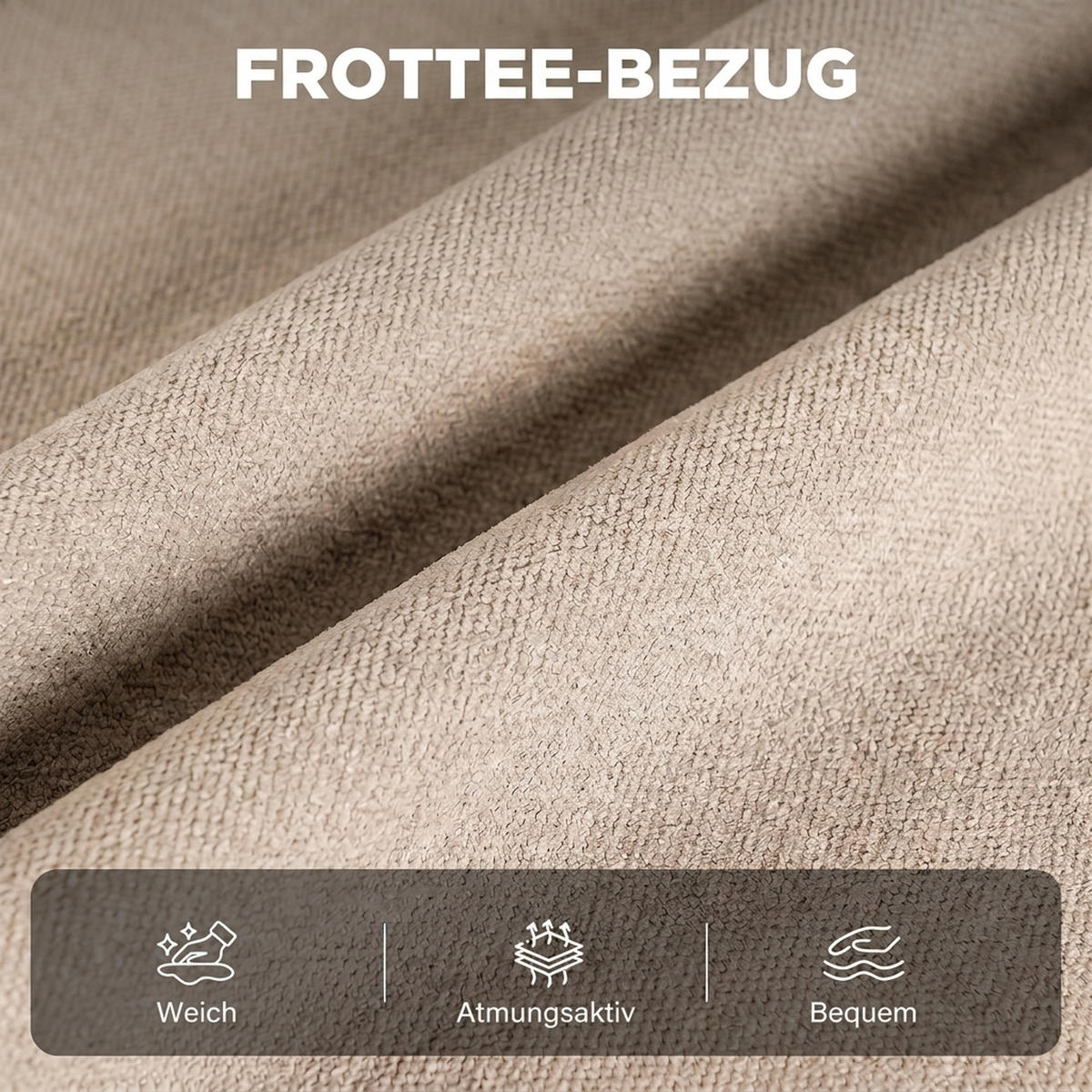 MASSAGESESSEL Polyester Beige - Dunkelgrau/Beige, Holzwerkstoff/Kunststoff (87/100/77cm) - HOMCOM