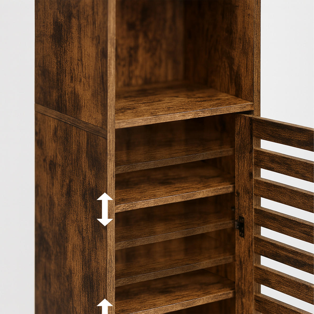 KÚPEĽŇOVÁ skriňa - hnedá, kompozitné drevo/plast (30/167/40cm) - Relaxdays