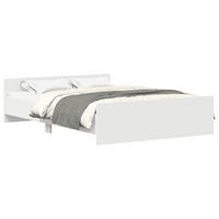 BETTGESTELL Mit Kopf- Und Fussteil Weiss 140/200 Cm - Weiß, Holzwerkstoff (140/200cm) - vidaXL