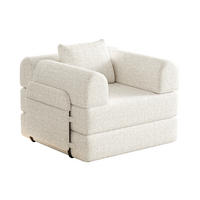 SCHLAFSOFA Chenille Beige mit Schlaffunktion und Armlehnen-Ablagefach - Beige, Textil/Metall (274/69.8/183.8cm) - WISHDOR